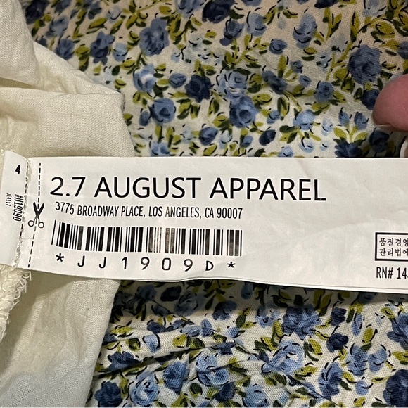 Hyacinth House Blue Floral Maxi Dress Puff Sleeve Ruffle Prairie Cottagecore XS - Picture 10 of 13